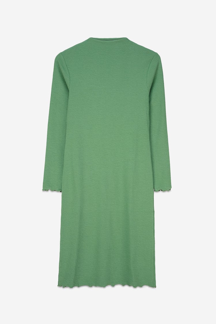 Crepe Ribbed Bodycon Midi Dress