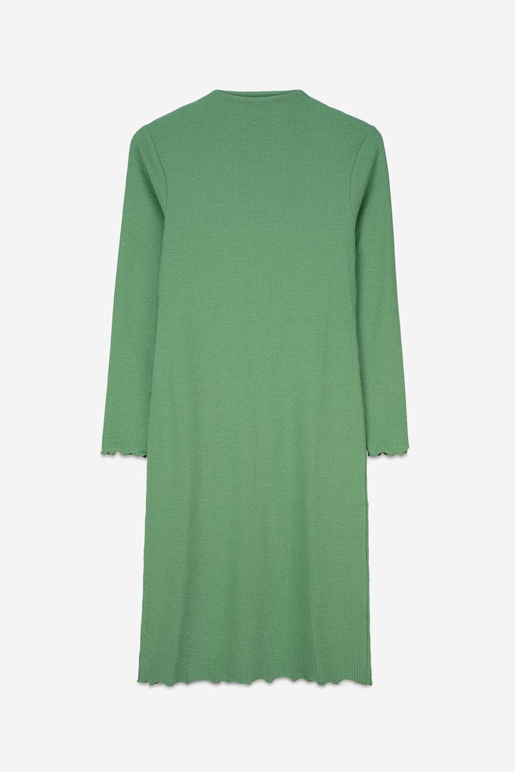 Crepe Ribbed Bodycon Midi Dress