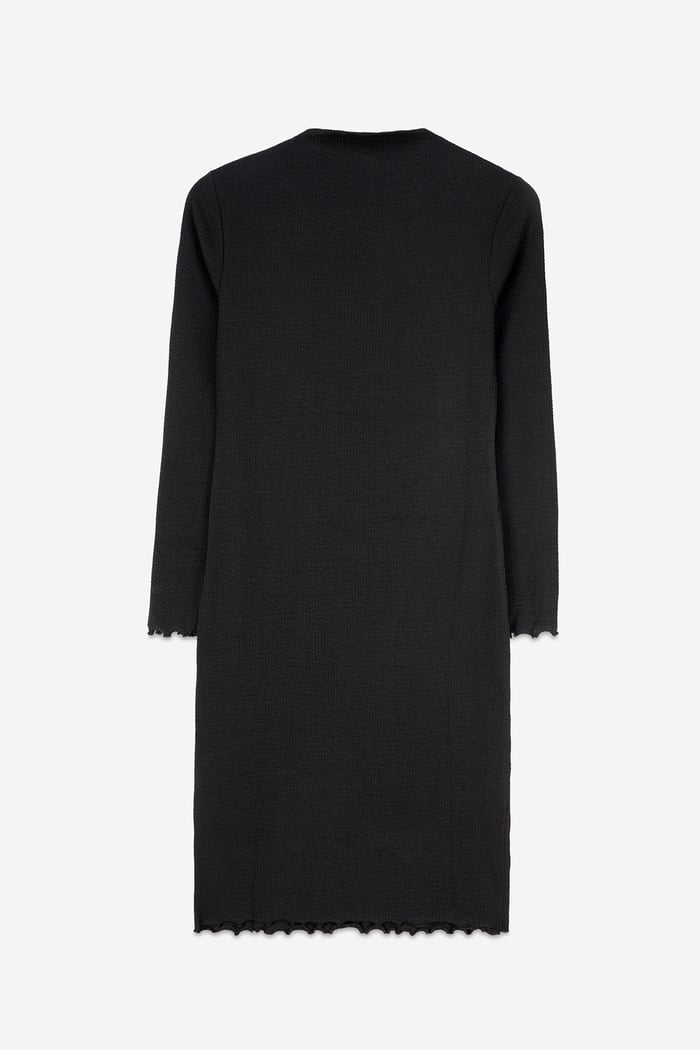 Crepe Ribbed Bodycon Midi Dress