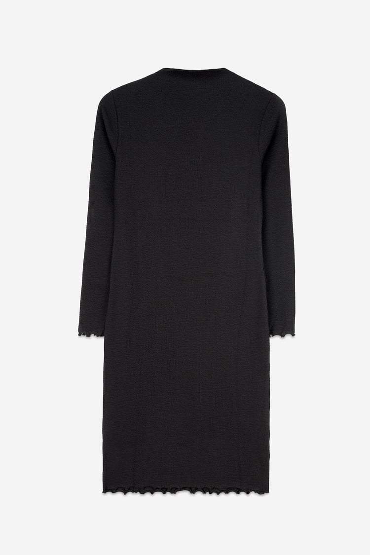 Crepe Ribbed Bodycon Midi Dress