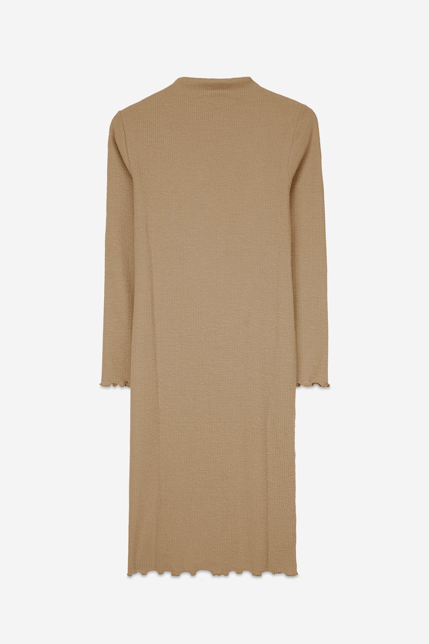 Crepe Ribbed Bodycon Midi Dress