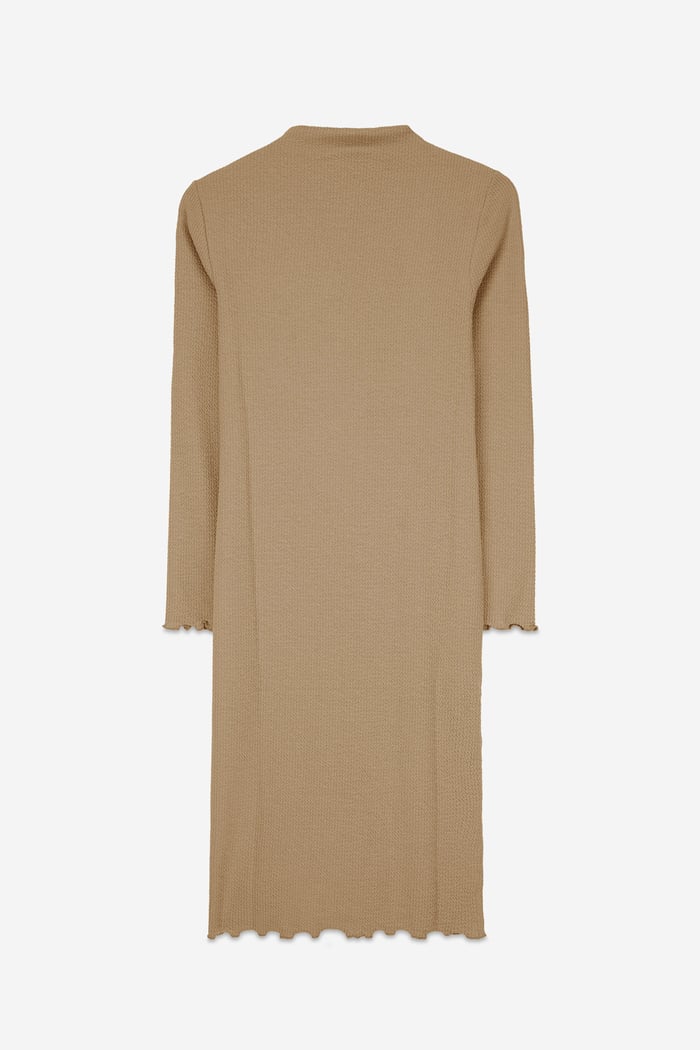 Crepe Ribbed Bodycon Midi Dress