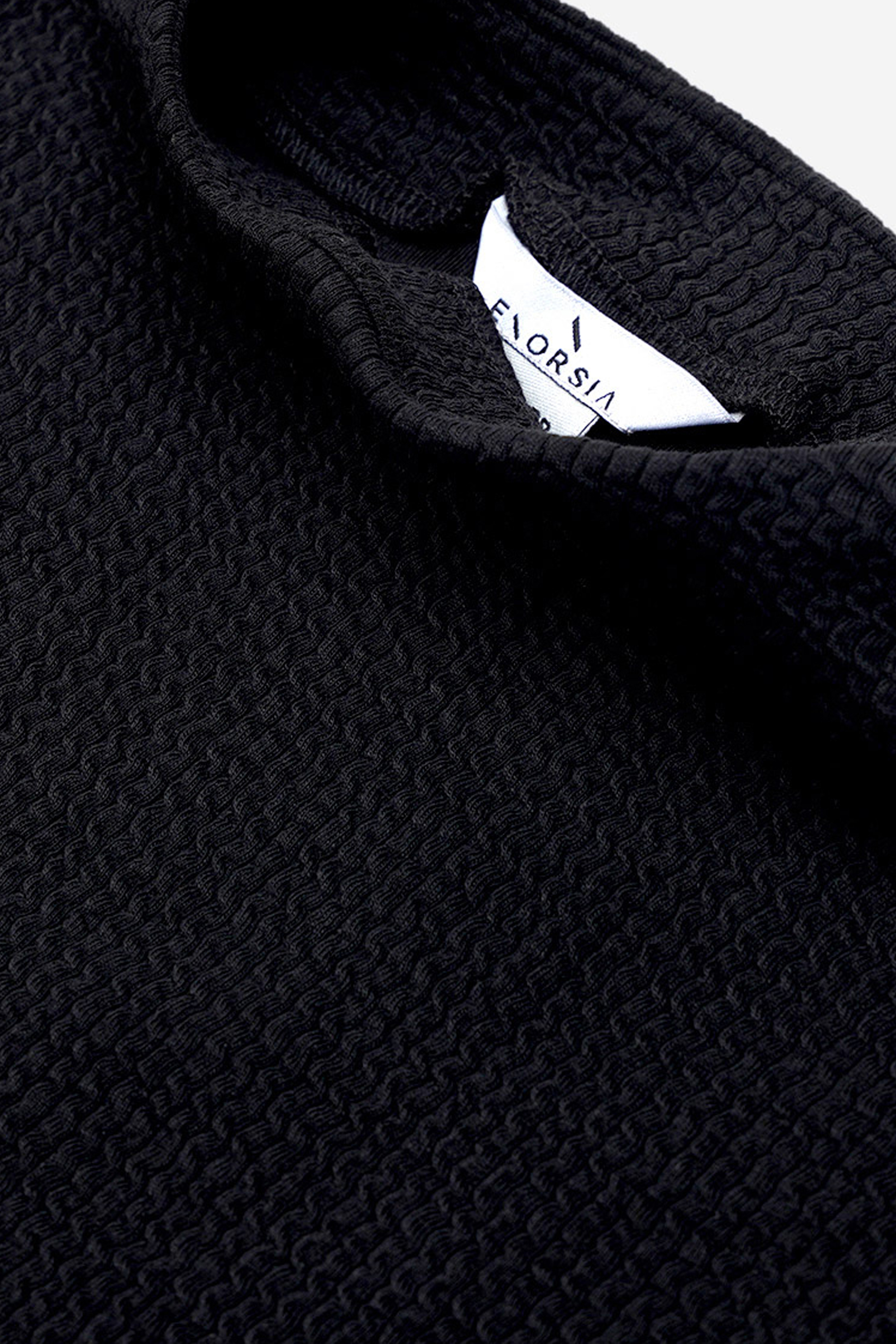 Crepe Ribbed Bodycon Midi Dress