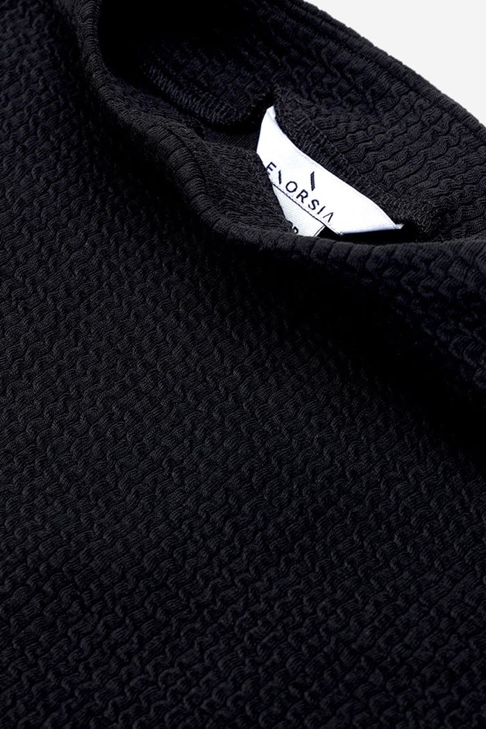 Crepe Ribbed Bodycon Midi Dress