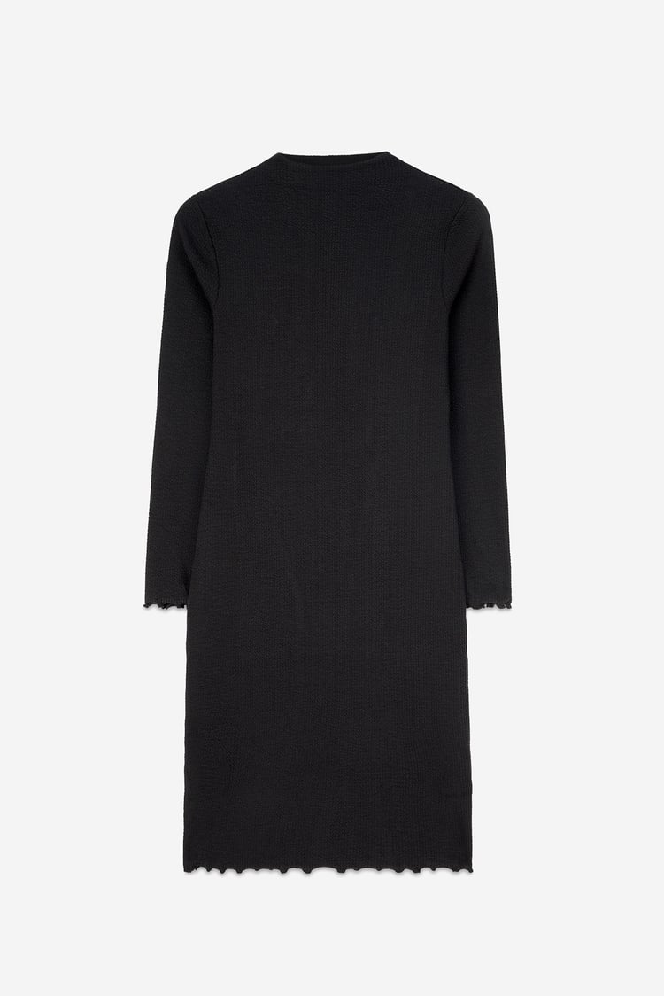 Crepe Ribbed Bodycon Midi Dress