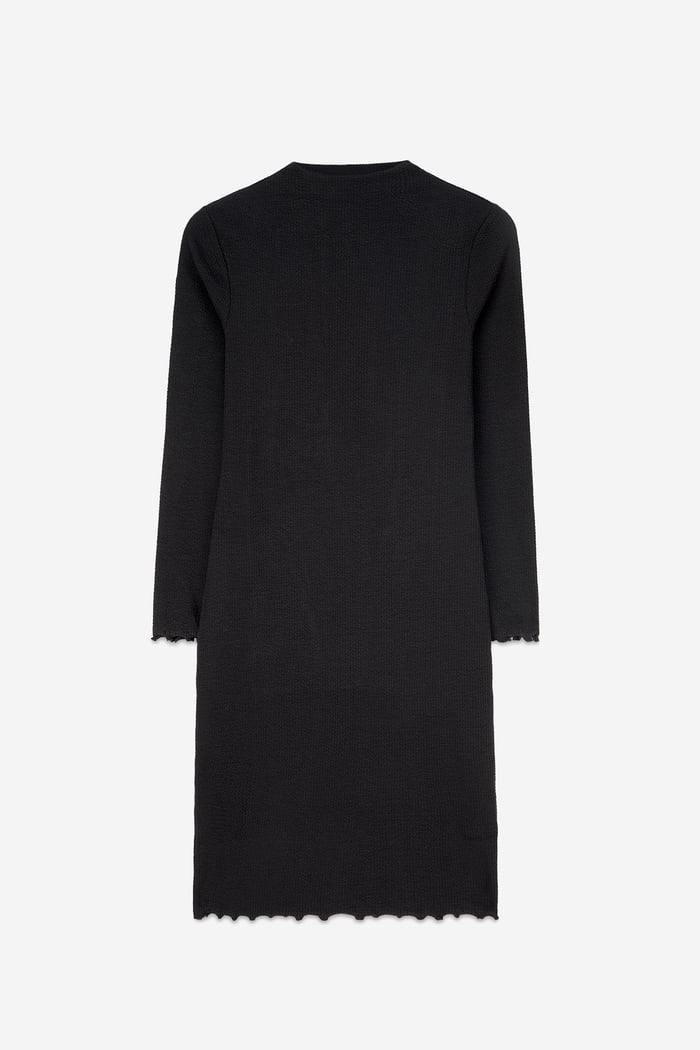 Crepe Ribbed Bodycon Midi Dress