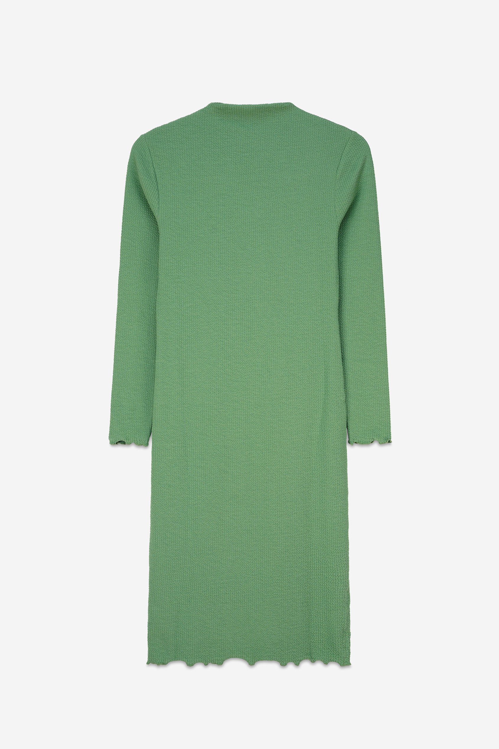 Crepe Ribbed Bodycon Midi Dress