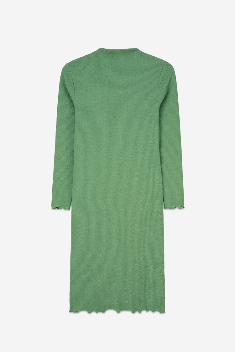 Crepe Ribbed Bodycon Midi Dress