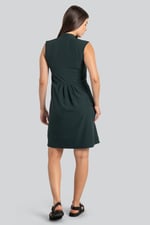 High Neck Sleeveless Dress With Keyhole Detail