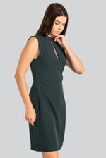 High Neck Sleeveless Dress With Keyhole Detail
