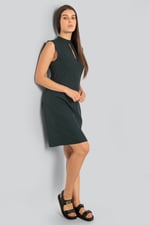 High Neck Sleeveless Dress With Keyhole Detail