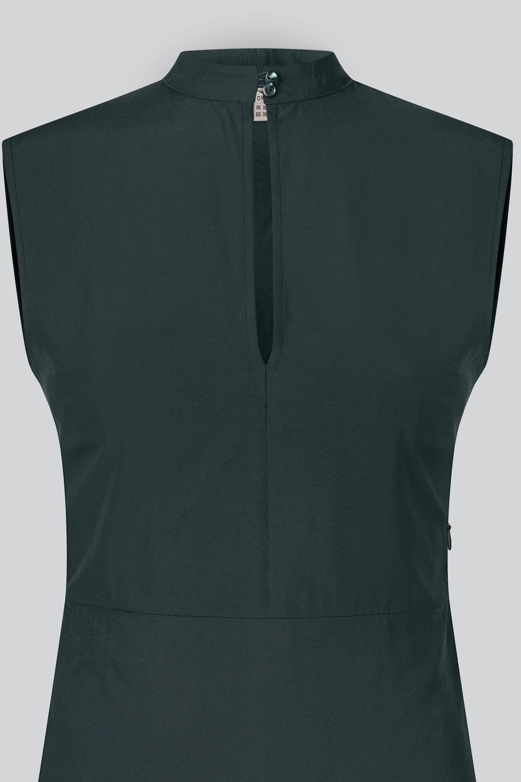 High Neck Sleeveless Dress With Keyhole Detail