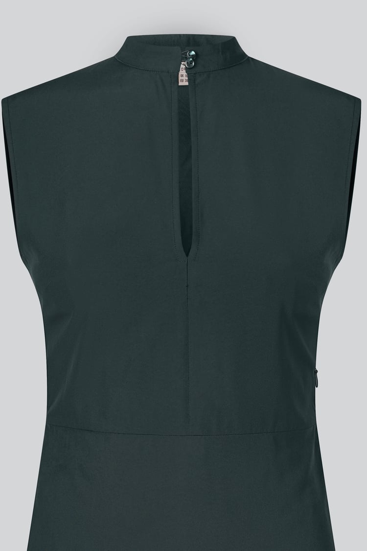 High Neck Sleeveless Dress With Keyhole Detail