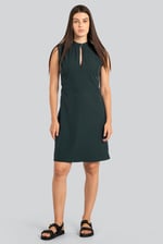 High Neck Sleeveless Dress With Keyhole Detail
