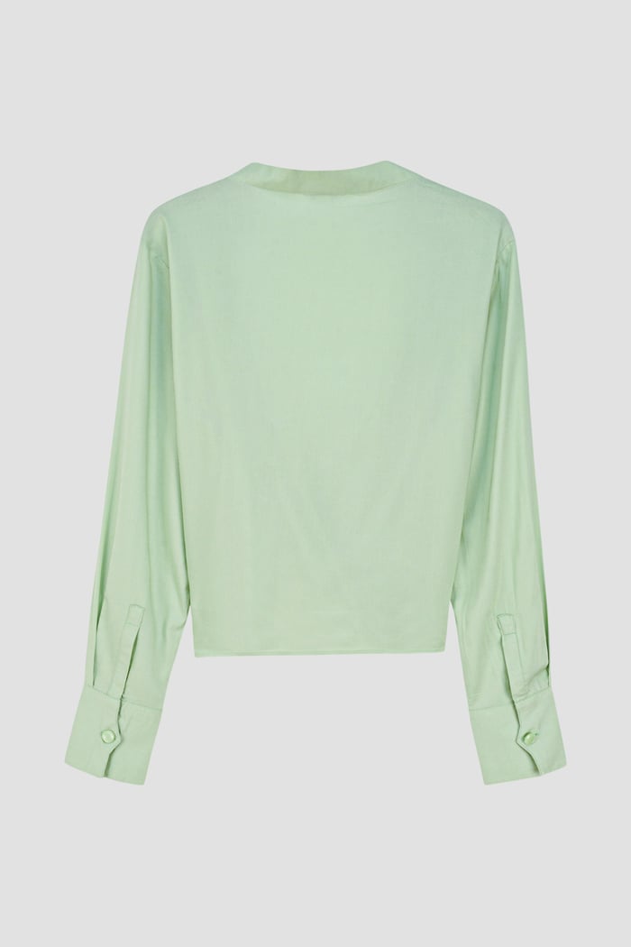 Long Sleeves Wrap Blouse