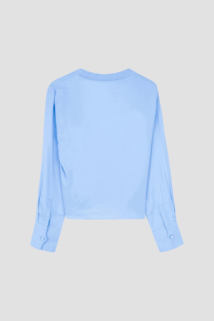 Long Sleeves Wrap Blouse