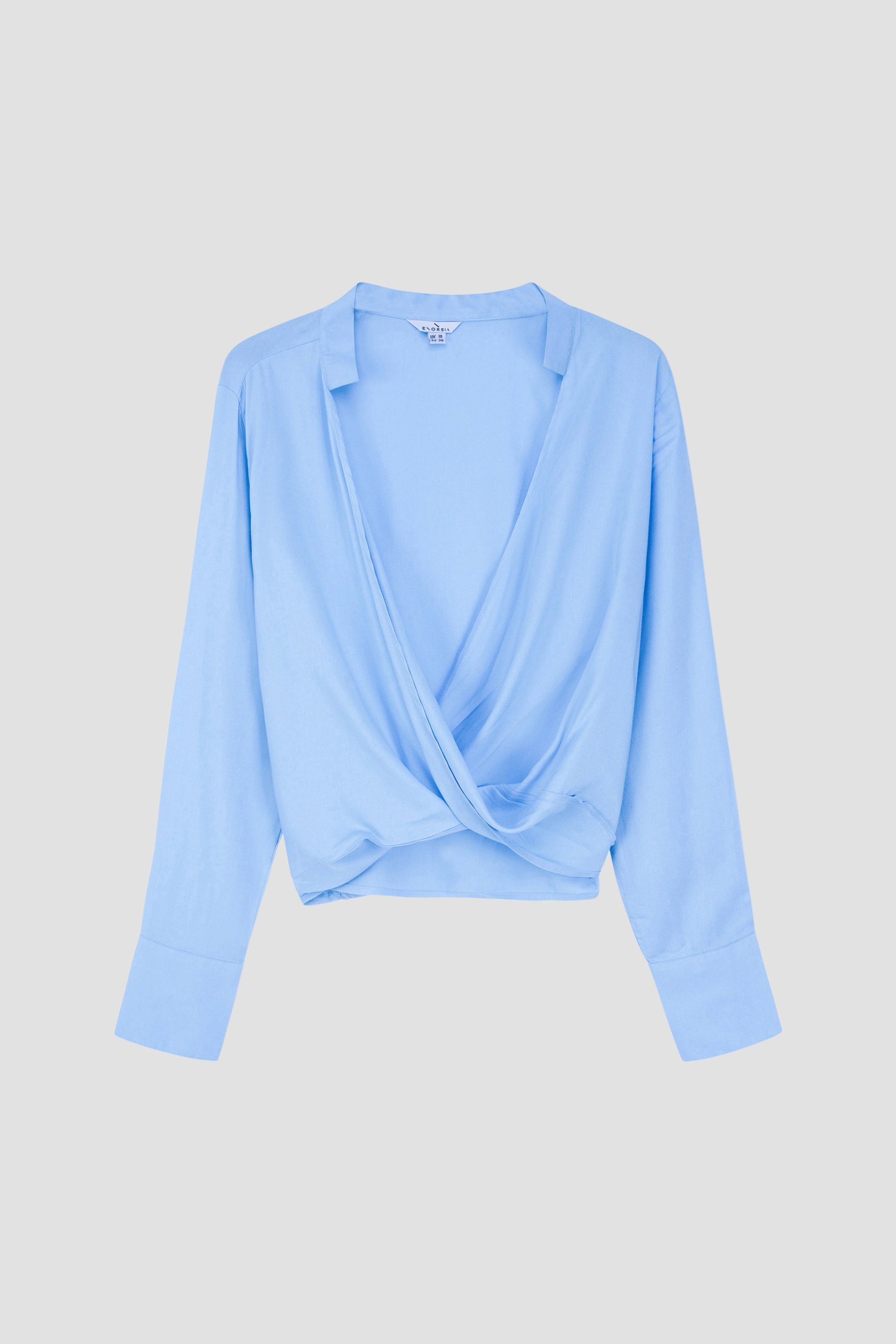 Long Sleeves Wrap Blouse