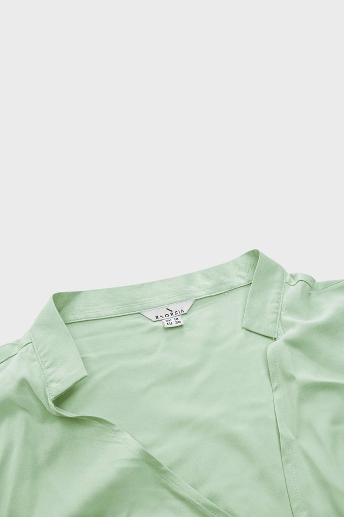 Long Sleeves Wrap Blouse