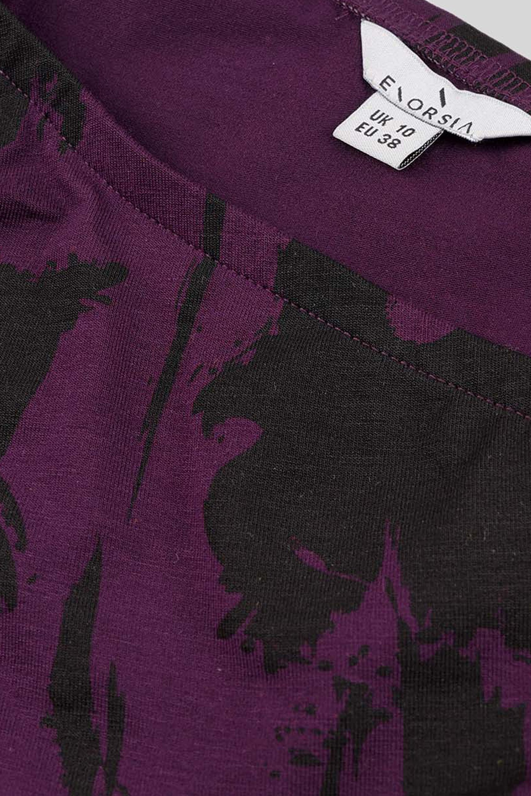 Brush Print One-Shoulder Ruffled Cutout Dress