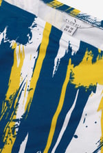 Brush Print One-Shoulder Ruffled Cutout Dress