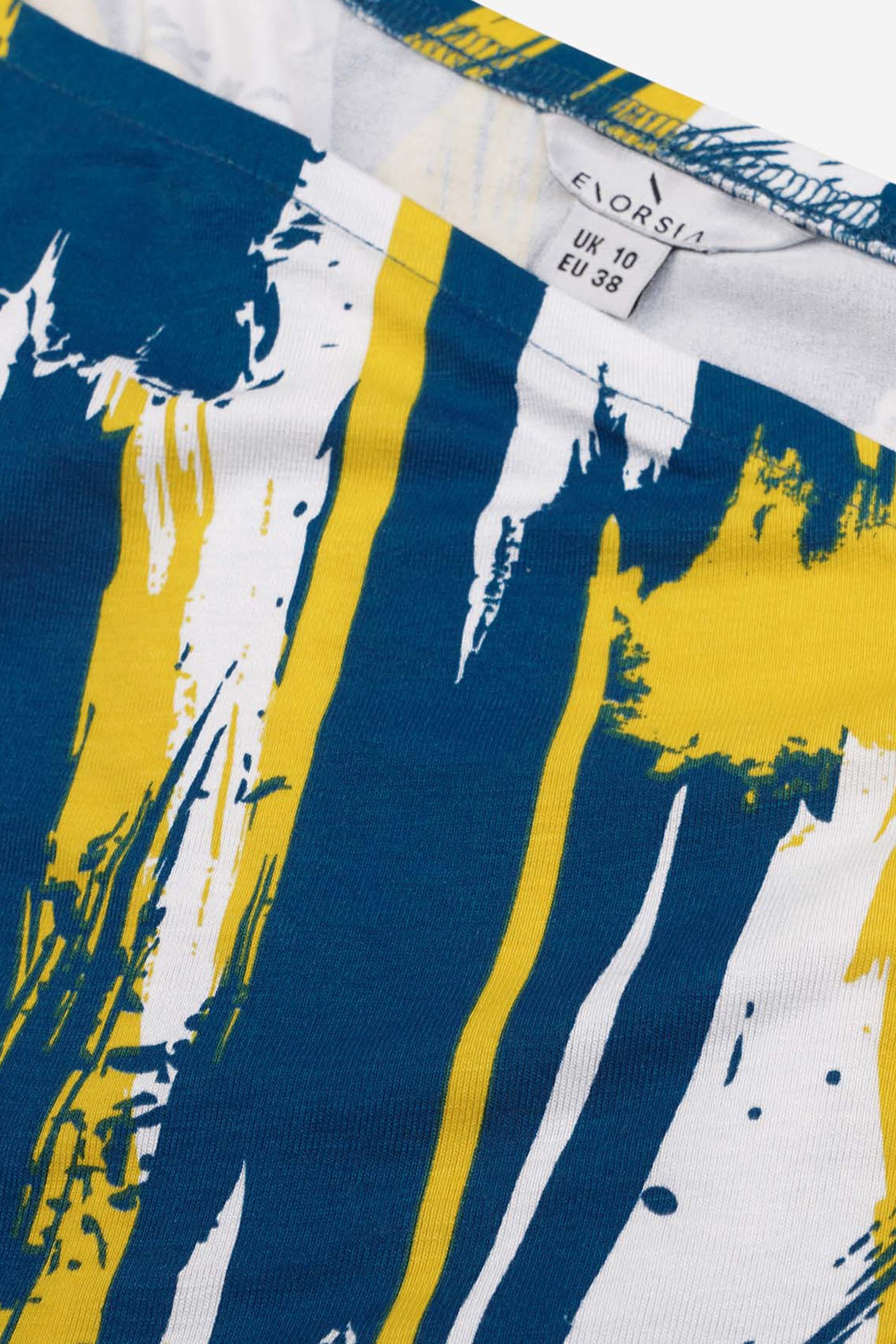 Brush Print One-Shoulder Ruffled Cutout Dress