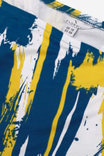 Brush Print One-Shoulder Ruffled Cutout Dress