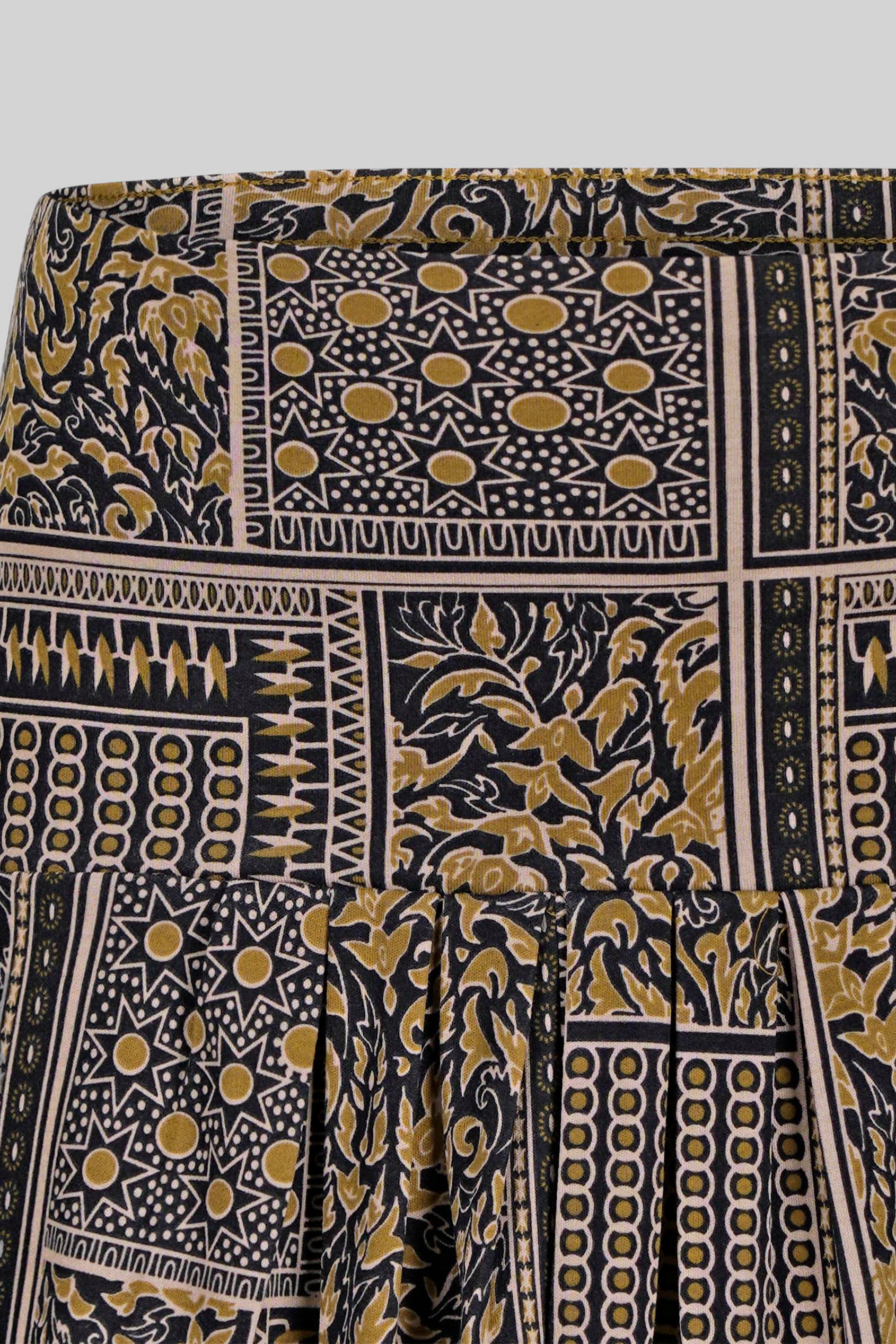 Asymmetric Printed Jersey Mini Skirt