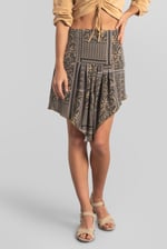 Asymmetric Printed Jersey Mini Skirt