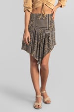 Asymmetric Printed Jersey Mini Skirt