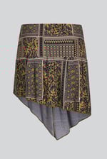 Asymmetric Printed Jersey Mini Skirt