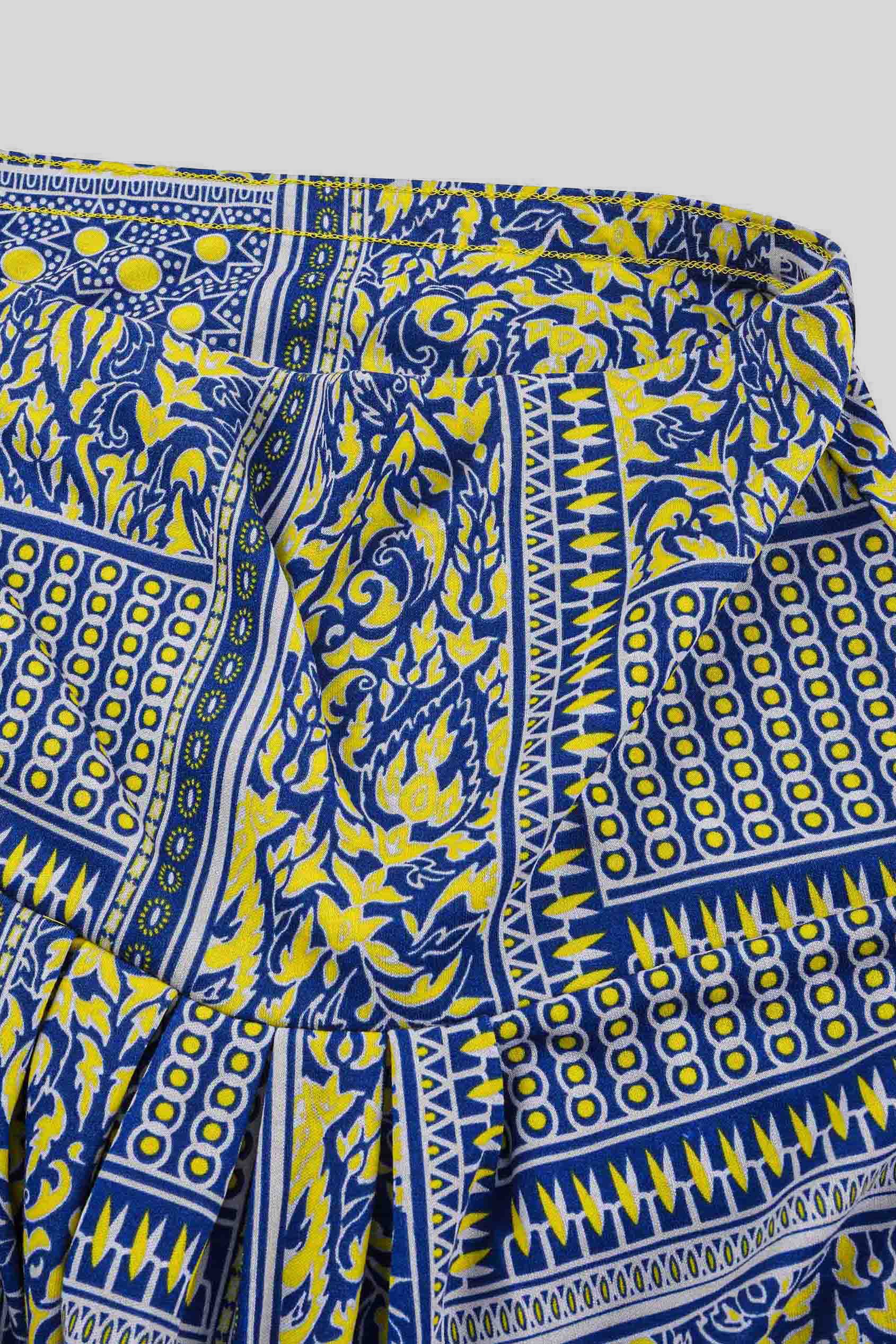 Asymmetric Printed Jersey Mini Skirt