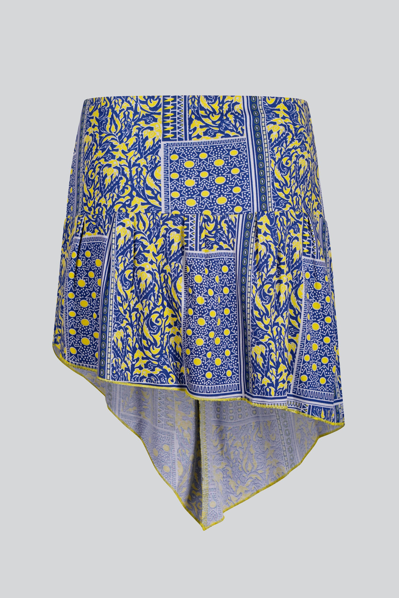 Asymmetric Printed Jersey Mini Skirt