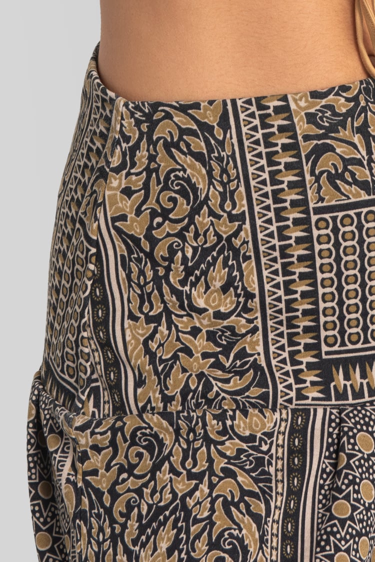 Asymmetric Printed Jersey Mini Skirt