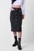 Washed Black Denim Midi Skirt