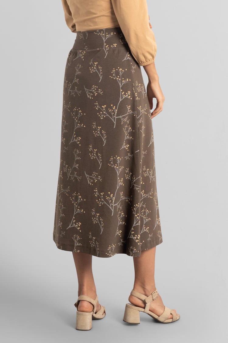 Women High Waist Lace Up A-Line Midi Skirt