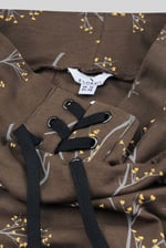 Women High Waist Lace Up A-Line Midi Skirt