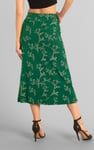 Women High Waist Lace Up A-Line Midi Skirt