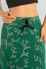 Women High Waist Lace Up A-Line Midi Skirt