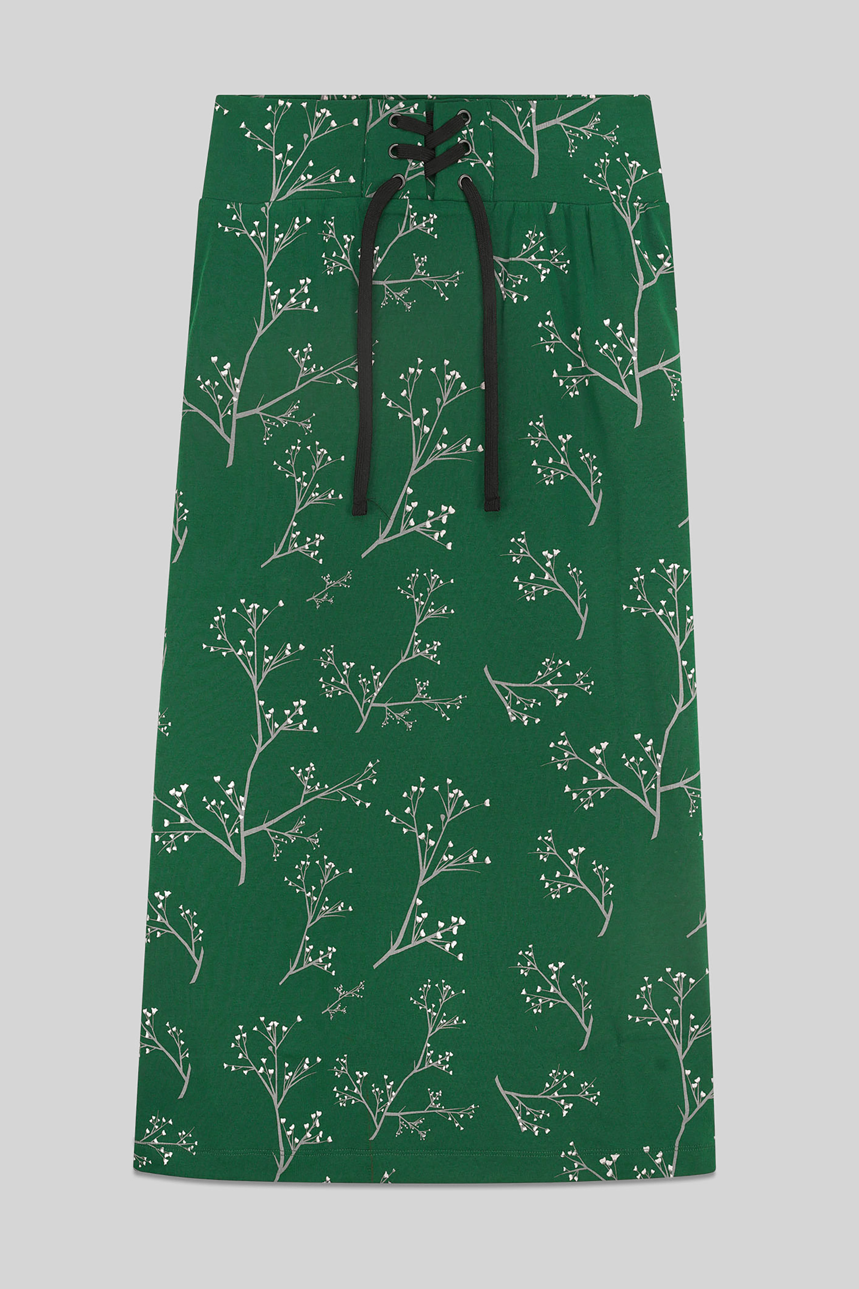 Women High Waist Lace Up A-Line Midi Skirt