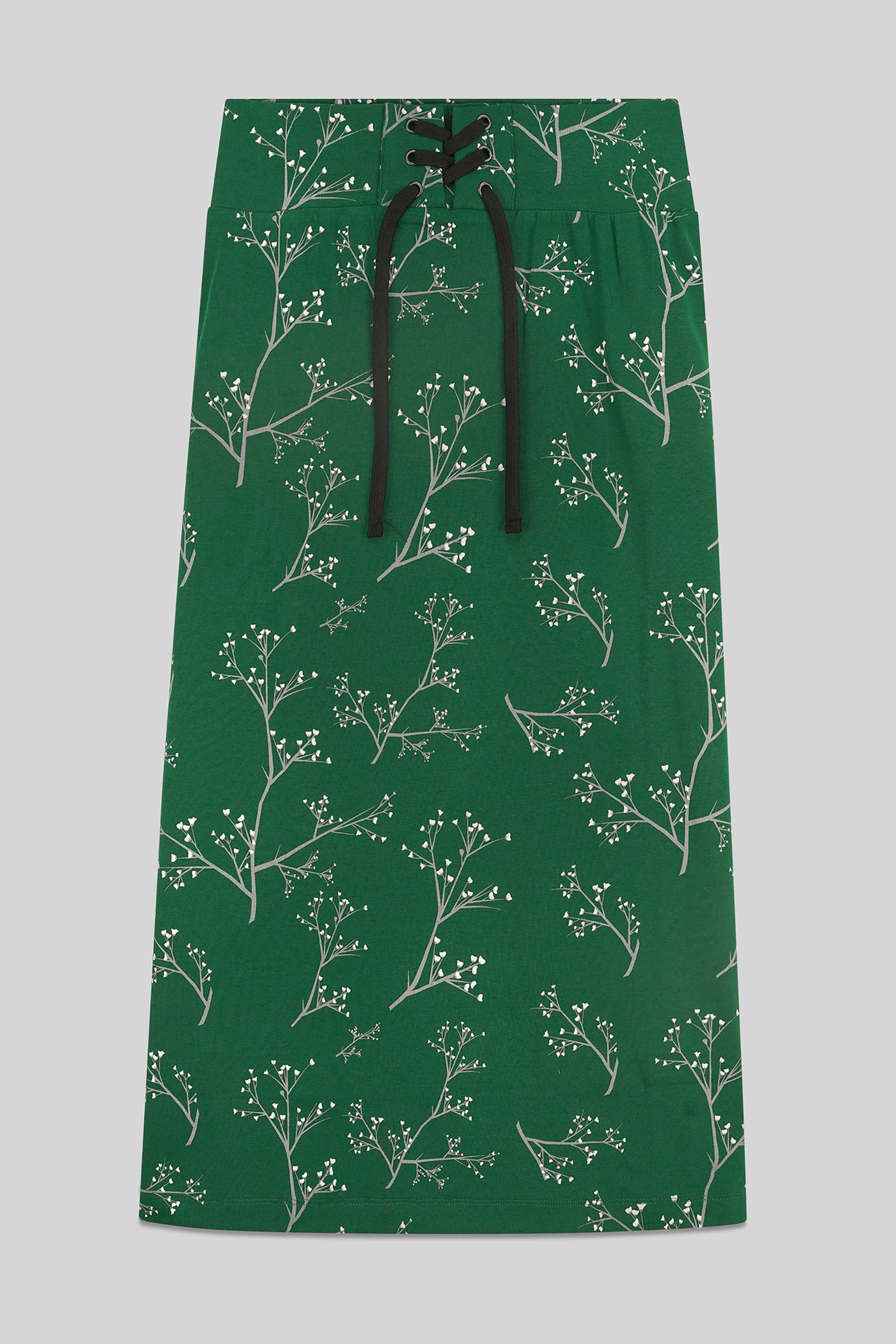 Women High Waist Lace Up A-Line Midi Skirt