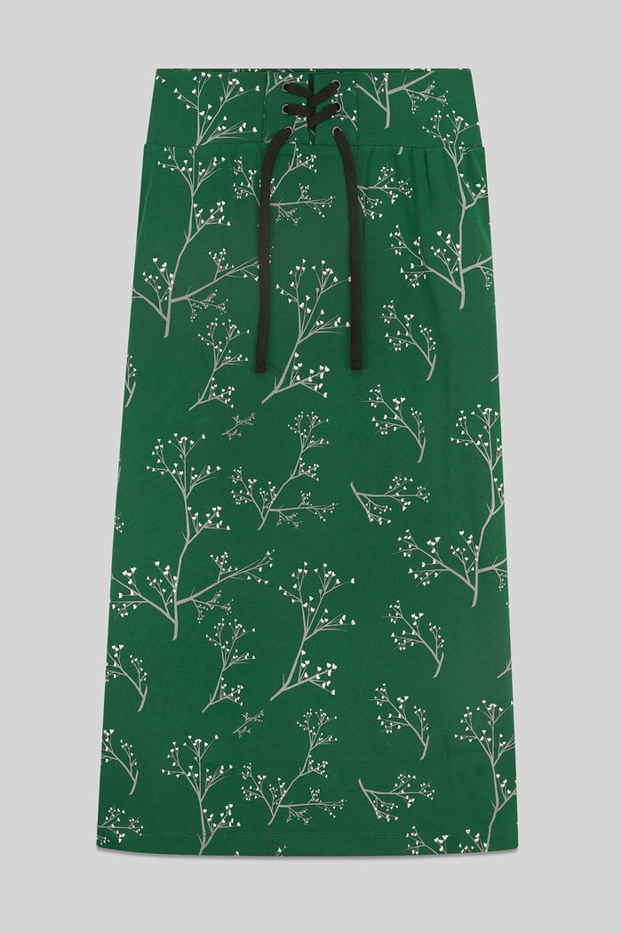 Women High Waist Lace Up A-Line Midi Skirt