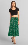 Women High Waist Lace Up A-Line Midi Skirt