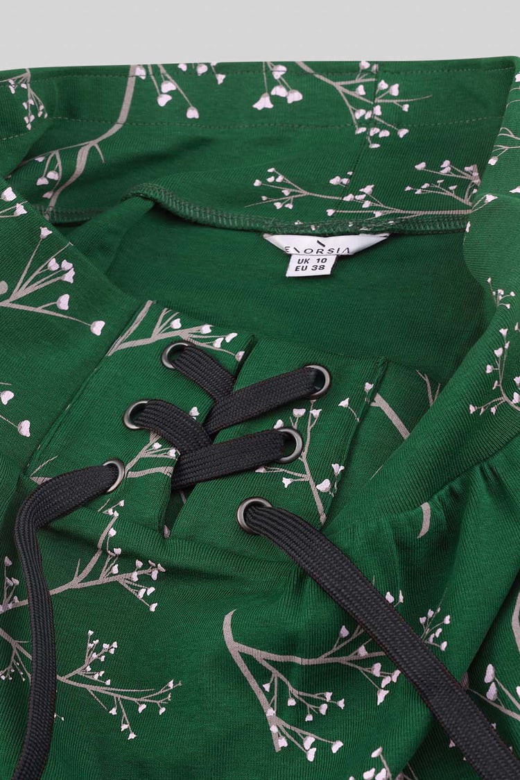 Women High Waist Lace Up A-Line Midi Skirt