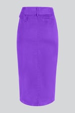 Button Detail Midaxi Skirt with Buckle Belt