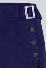 Button Detail Midaxi Skirt with Buckle Belt