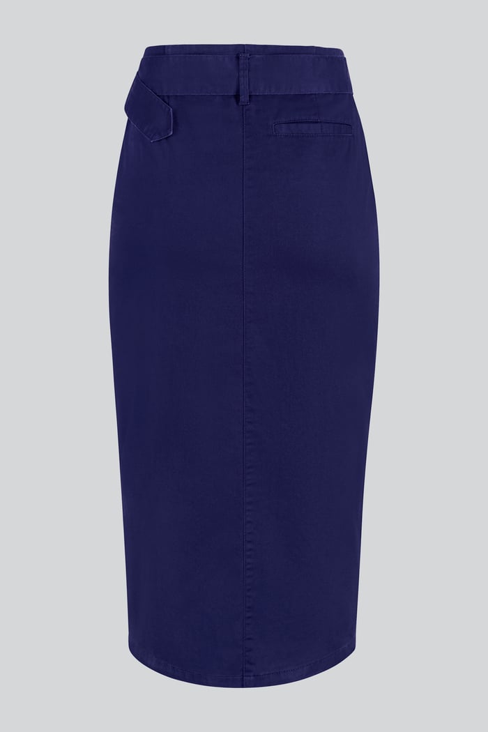 Button Detail Midaxi Skirt with Buckle Belt