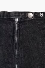 Black Denim Skirt With Asymmetric Lace Up Details