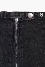 Black Denim Skirt With Asymmetric Lace Up Details