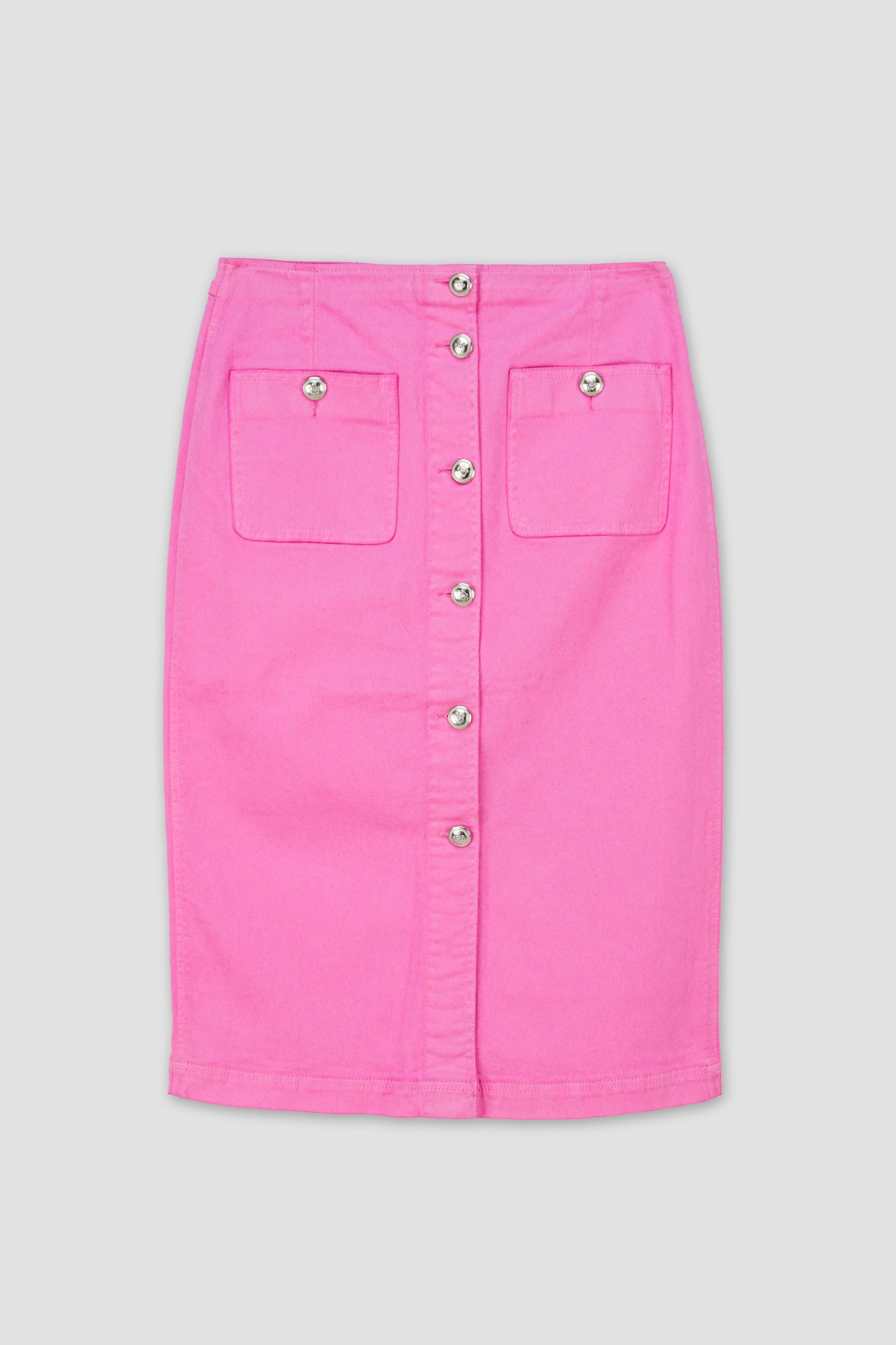 Coloured Denim Midi Skirt