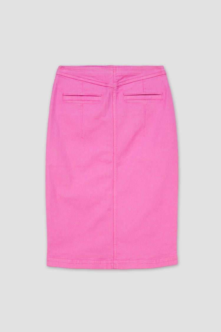 Coloured Denim Midi Skirt